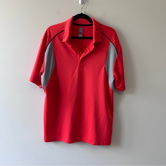 PGA Tour Orange Grey Polo Golf Shirt Men’s X Large shirt sleeve grocers - Picture 2 of 9